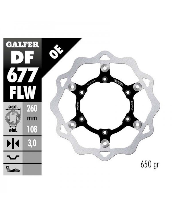 DISCO DE FRENO GALFER DELANTERO 260 MM FLOTANTE GAS GAS EC